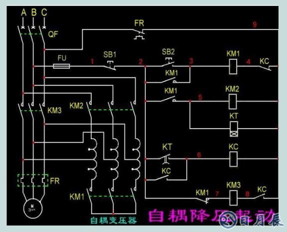 電機(jī)自耦降壓啟動接線圖