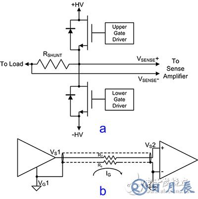 Measuring small voltage drops in a push-pull FET power driver 測(cè)量推挽式 FET 功率驅(qū)動(dòng)器中的小電壓降的原理圖